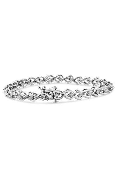 1/10 Cttw Round-Cut Diamond Links of Flame Bracelet